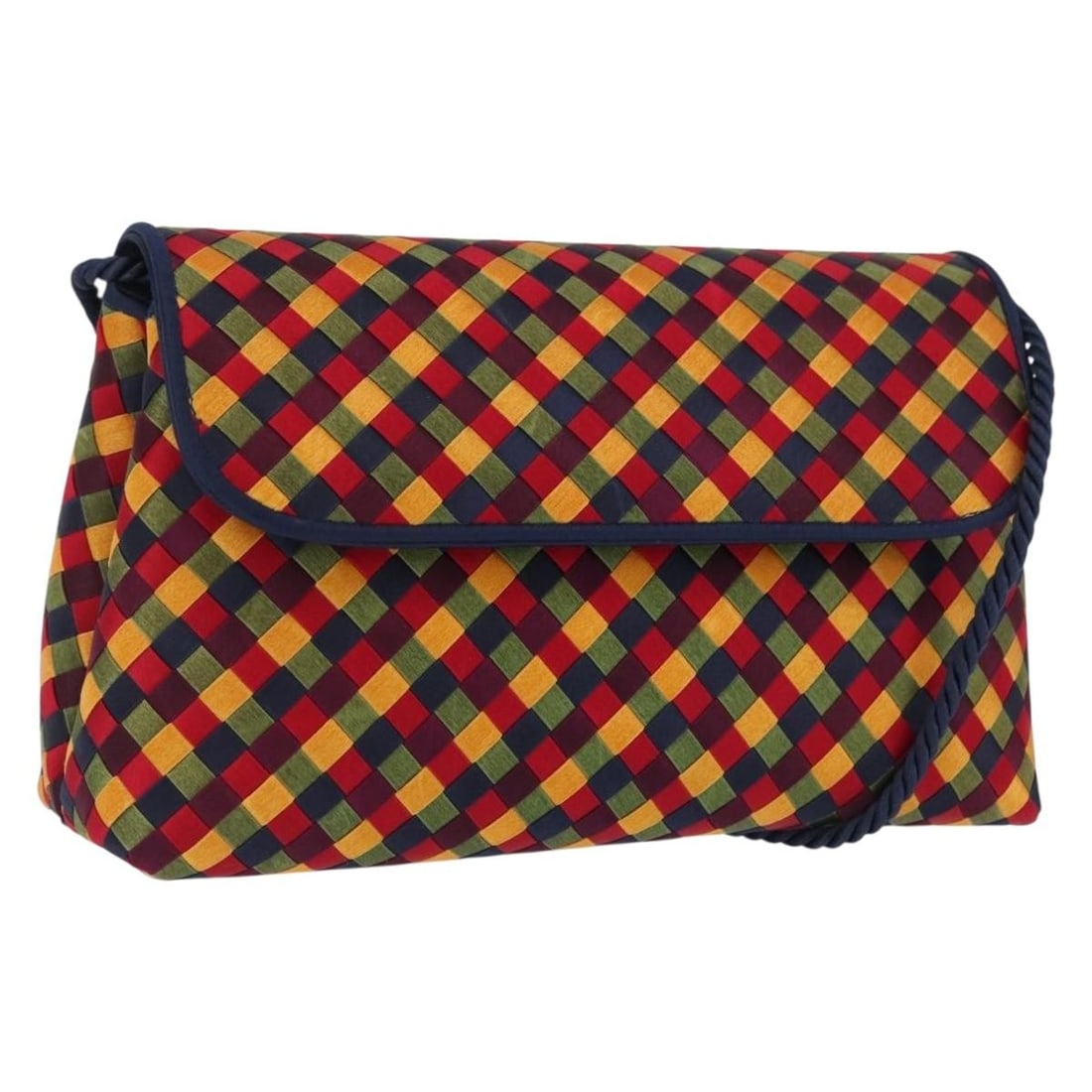 Bottega Veneta Satin Multicolor Shoulder Bag With Gold Accents (1 of 18)