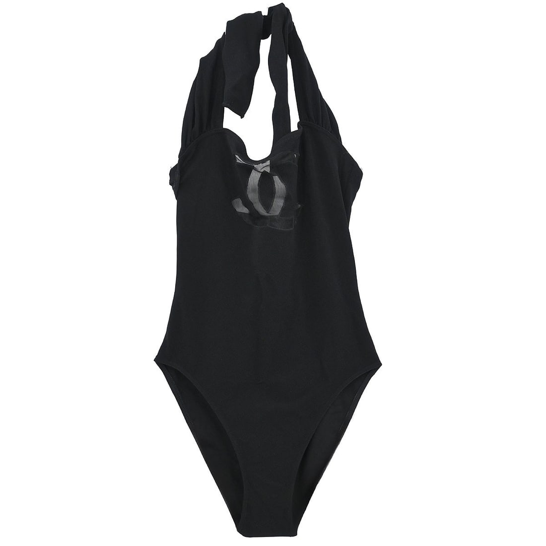 Chanel Black Swimsuit 01C Size 38 with Logo: Chanel Black Swimsuit 01C Size 38 with Logo This elegant Chanel swimsuit combines style with functionality, featuring a sleek black design perfect for any poolside or beach occasion. The swimsuit is c