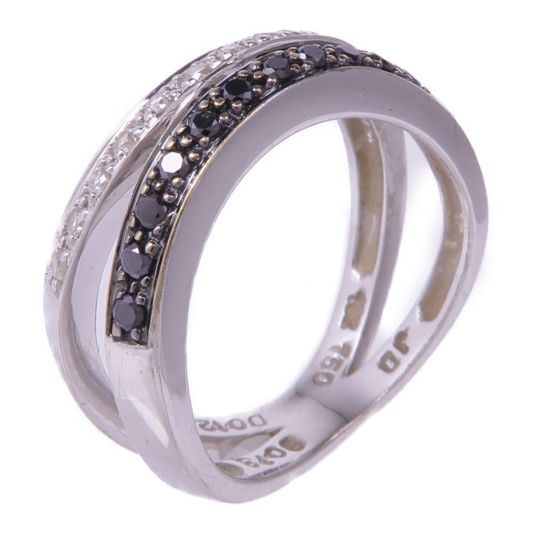 JEWELRY Black Diamond Ring 18K White Gold Size 5 (1 of 8)