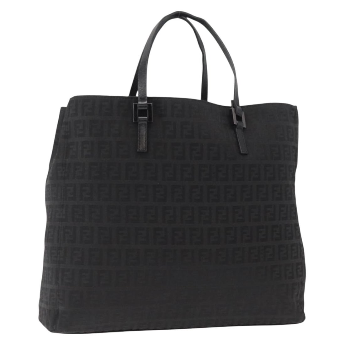 Fendi Zucchino Canvas Black Handbag with Dust Bag Italy (1 of 18)