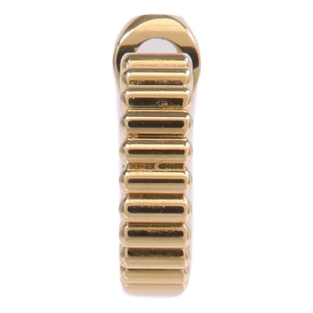 Quatre Grosgrain 18K Yellow Gold Single Pierced Earring by Boucheron: Quatre Grosgrain 18K Yellow Gold Single Pierced Earring by Boucheron This is a Boucheron Quatre Grosgrain single clip earring crafted from 18K yellow gold. Designed for pierced ears, this elegant piec