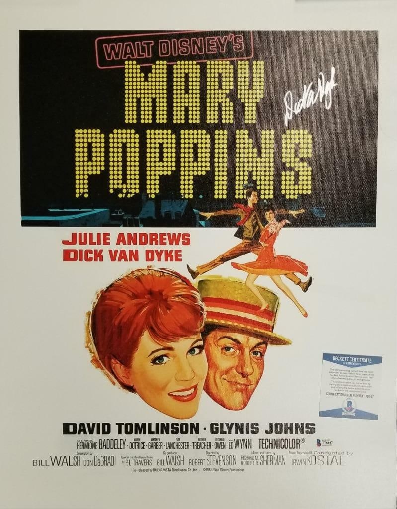 16x20 Dick Van Dyke Signed Mary Poppins Canvas Photo Beckett Authenticated: 16x20 Dick Van Dyke Signed Mary Poppins Canvas Photo Beckett Authenticated This original 16x20 canvas photo movie poster from Mary Poppins is autographed by Dick Van Dyke. The autograph has been authe