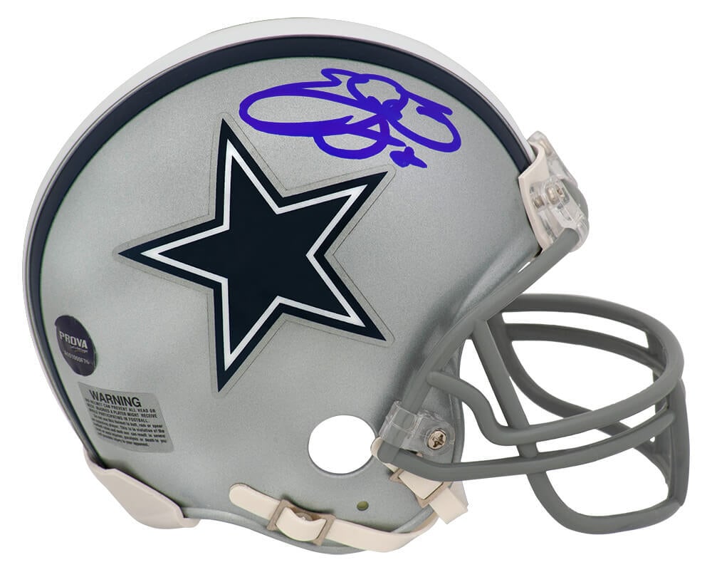 Emmitt Smith Signed Dallas Cowboys Mini Helmet with COA: Emmitt Smith Signed Dallas Cowboys Mini Helmet with COA This Emmitt Smith signed Dallas Cowboys Riddell replica mini helmet is a must-have for any football fan. This original item features the signatu