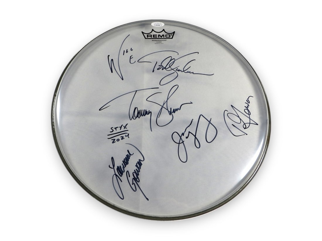 Styx Band Signed 14 Inch Drumhead with 6 Autographs JSA Certified (1 of 3)