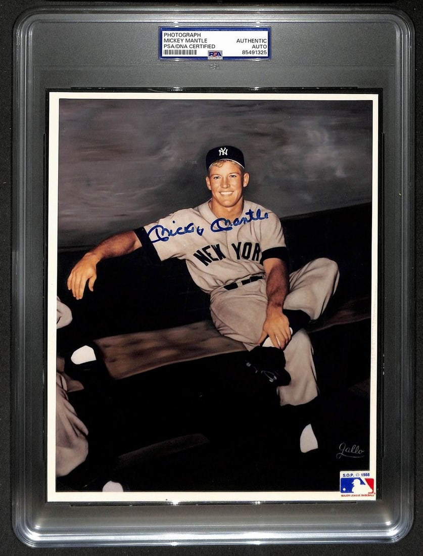 Mickey Mantle Signed 8x10 1956 Gallo Yankees Photo PSA DNA Authenticated (1 of 4)