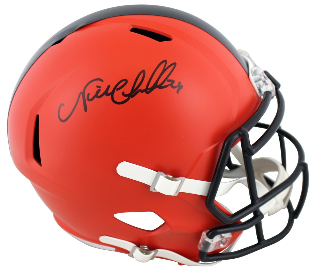 Nick Chubb Signed Full Size Speed Helmet BAS Witnessed Cleveland Browns (1 of 3)