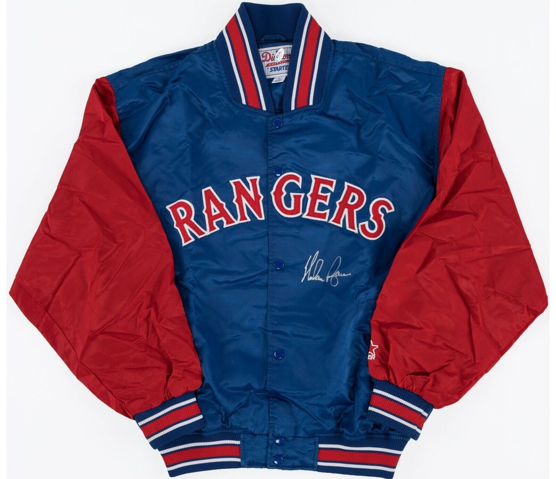 Nolan Ryan Signed 1990 Texas Rangers Jacket PSA DNA Authentic: Nolan Ryan Signed 1990 Texas Rangers Jacket PSA DNA Authentic Celebrate the legacy of baseball legend Nolan Ryan with this authentic 1990 Texas Rangers game model jacket. This rare piece is a size L S