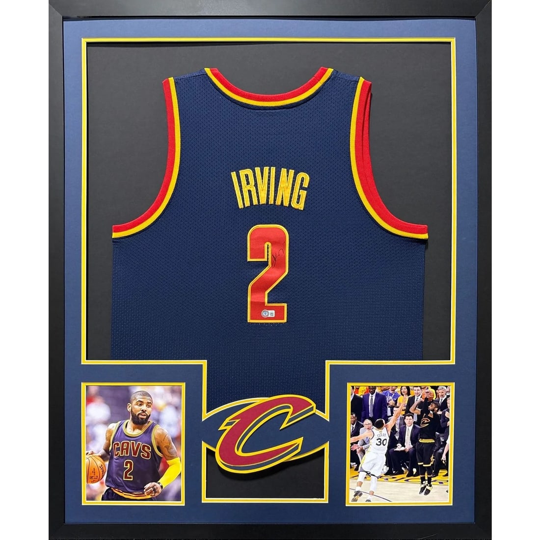 Kyrie Irving Autographed Framed Jersey with Beckett Authentication (1 of 2)