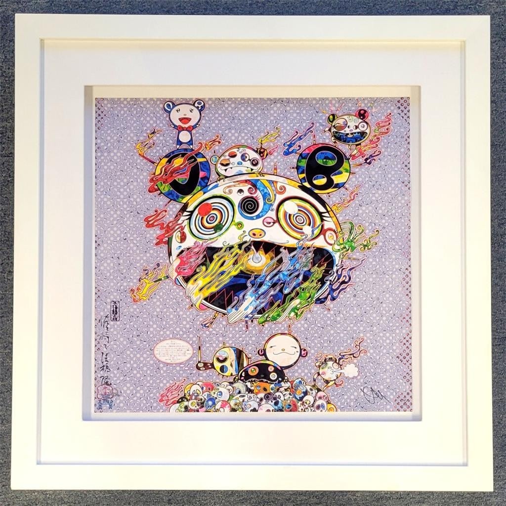 Chaos 2013 signed lithograph print by Takashi Murakami framed limited edition 138 of 300: Chaos 2013 signed lithograph print by Takashi Murakami framed limited edition 138 of 300 This is a limited edition offset lithograph titled "Chaos" by Takashi Murakami, produced in 2013. The print is