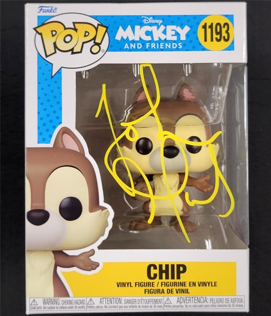 John Mulaney Signed Chip Funko Pop Figure Beckett Authenticated: John Mulaney Signed Chip Funko Pop Figure Beckett Authenticated This original Disney Chip Funko Pop! figure, featuring the character Chip from 'Chip 'n Dale: Rescue Rangers', is autographed by comedia