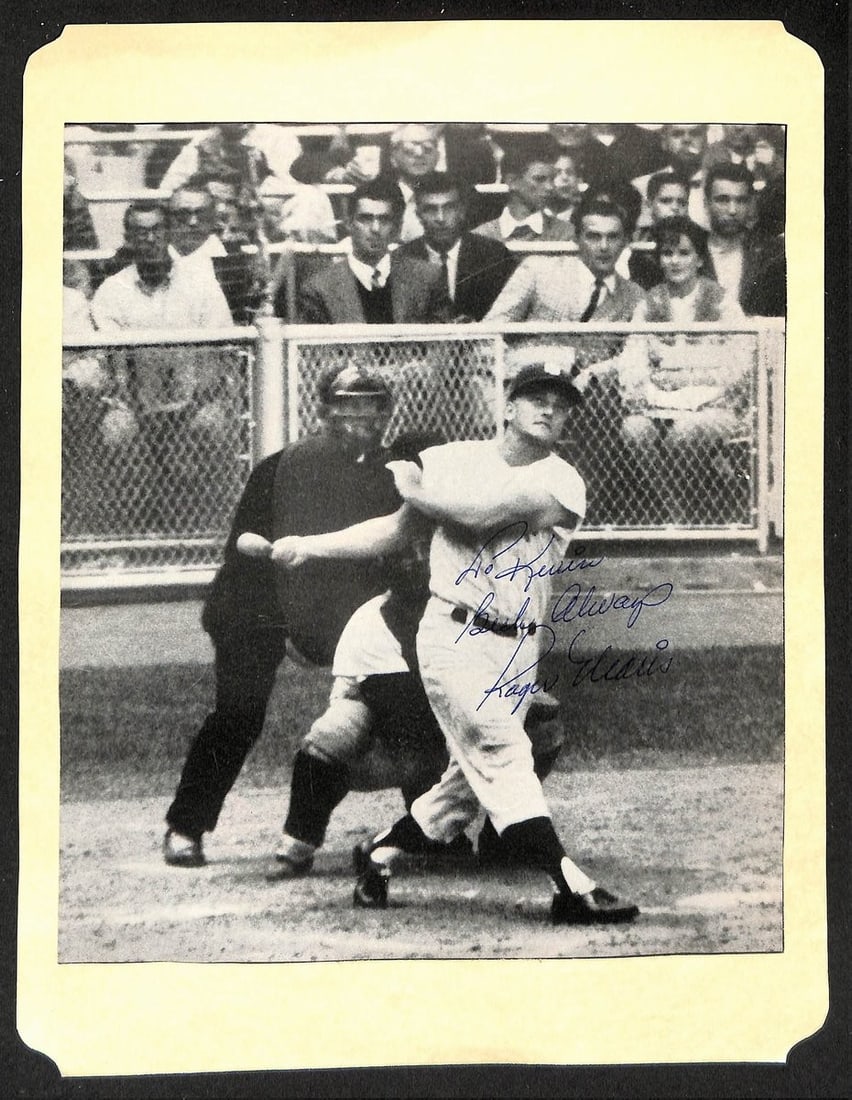 Signed Roger Maris 8x9.5 Photo Yankees 61st Home Run PSA LOA (1 of 2)