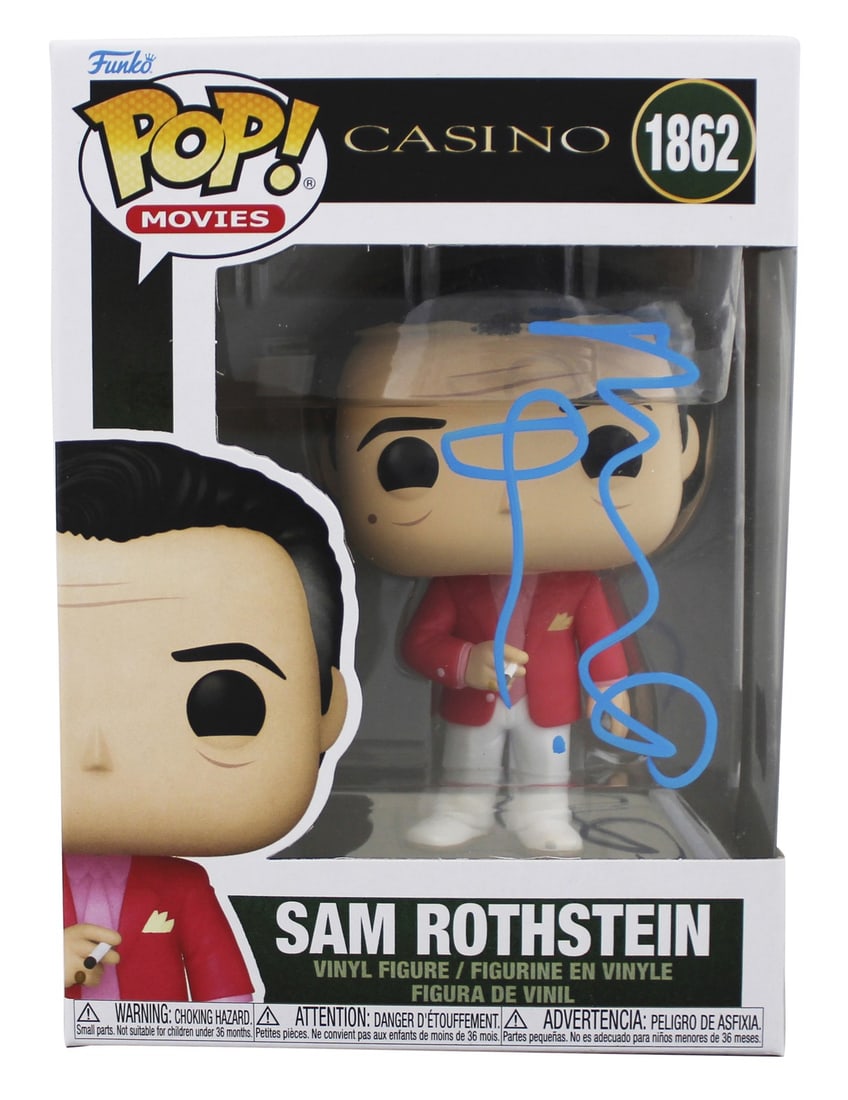 Robert DeNiro Signed Sam Rothstein Funko Pop Figure Beckett Authenticated: Robert DeNiro Signed Sam Rothstein Funko Pop Figure Beckett Authenticated This Funko Pop! Vinyl Figure features Sam Rothstein from the film Casino and is personally signed by Robert DeNiro. The autogr