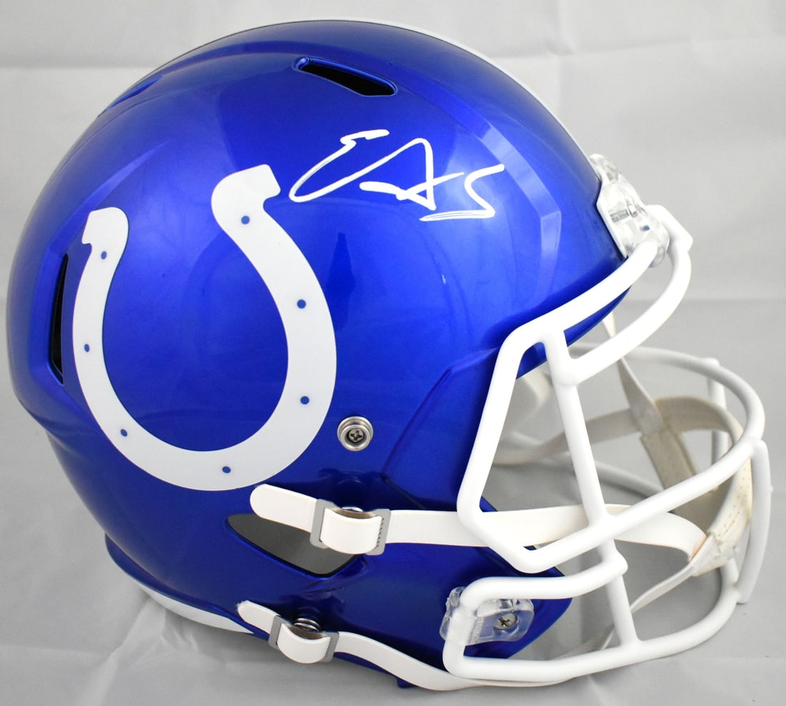 Indianapolis Colts Flash Speed Full Size Helmet Signed by Edgerrin James Beckett Holo (1 of 5)