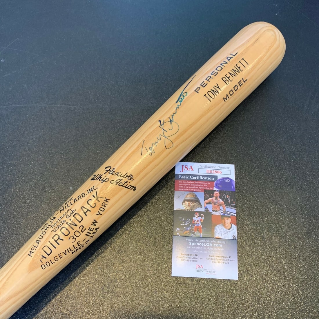 Tony Bennett Autographed Personal Model Baseball Bat JSA COA: Tony Bennett Autographed Personal Model Baseball Bat JSA COA This is a Tony Bennett signed personal model baseball bat, featuring authentication from James Spence Authentication (JSA). The item is cat