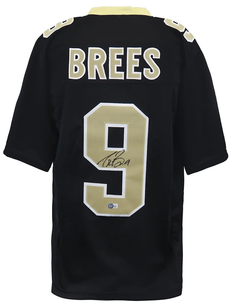 Autographed Black Custom Jersey Beckett Authenticated Drew Brees New Orleans Saints (1 of 3)