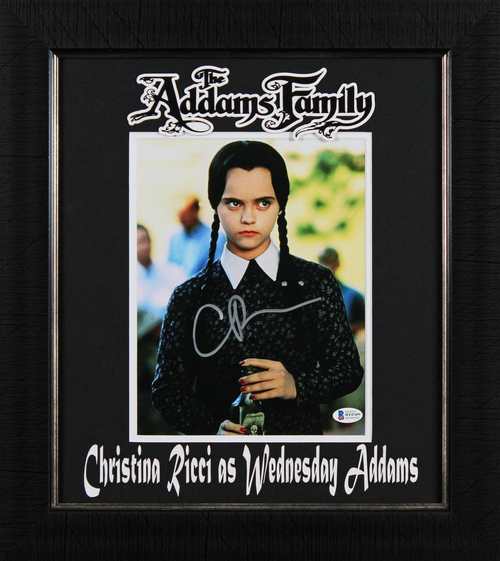 Christina Ricci Signed 8x10 Framed Photo The Addams Family BAS: Christina Ricci Signed 8x10 Framed Photo The Addams Family BAS This is an original autographed 8x10 photograph of Christina Ricci from The Addams Family, professionally framed to an overall size of ap