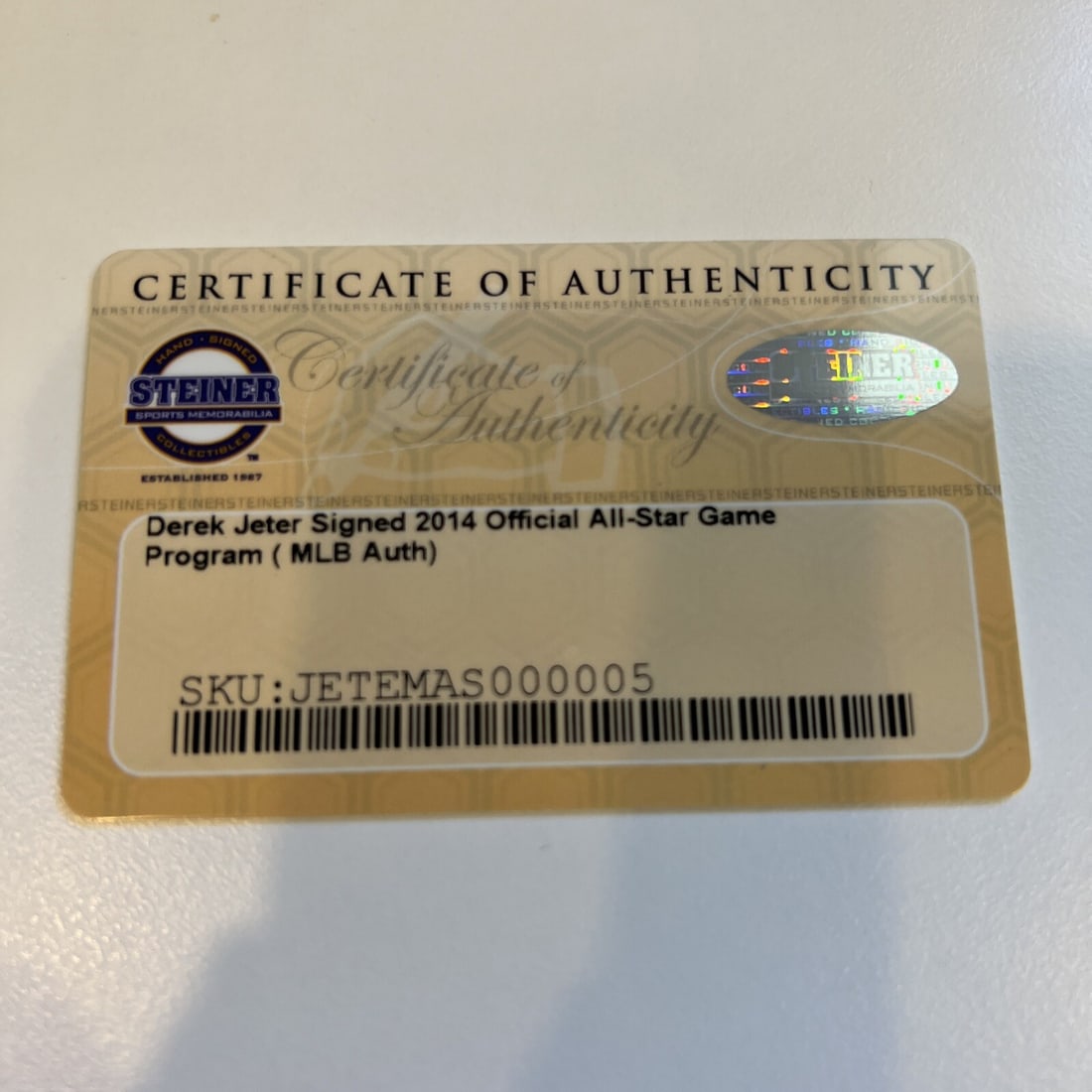 Derek Jeter Signed 2014 All-Star Game Program Steiner COA - 2