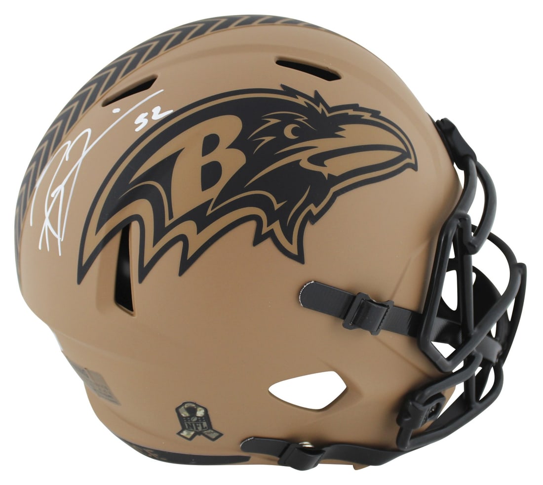 Ray Lewis Signed Baltimore Ravens Salute To Service II Helmet BAS Authenticated: Ray Lewis Signed Baltimore Ravens Salute To Service II Helmet BAS Authenticated Celebrate the legacy of Ray Lewis with this autographed Baltimore Ravens full-size speed replica helmet, commemorating