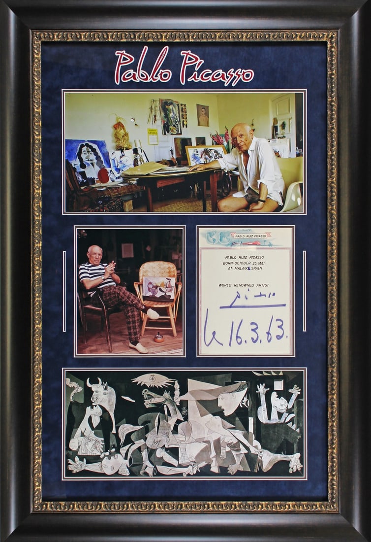 Pablo Picasso Signed Framed Autograph Page 16.3.63 PSA/DNA Certified (1 of 7)
