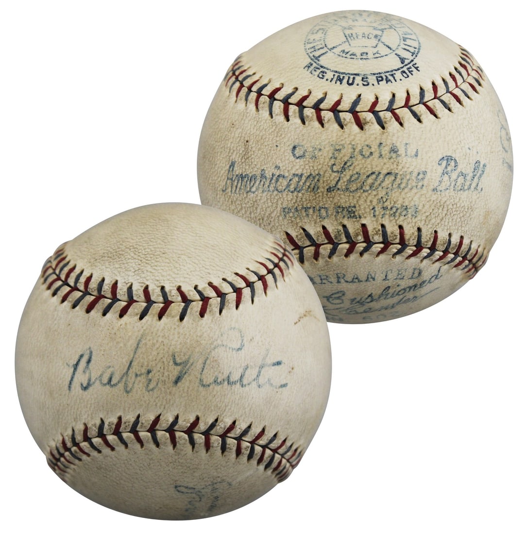 Babe Ruth Autographed Reach Ernest Barnard OAL Baseball With PSA Authentication (1 of 8)