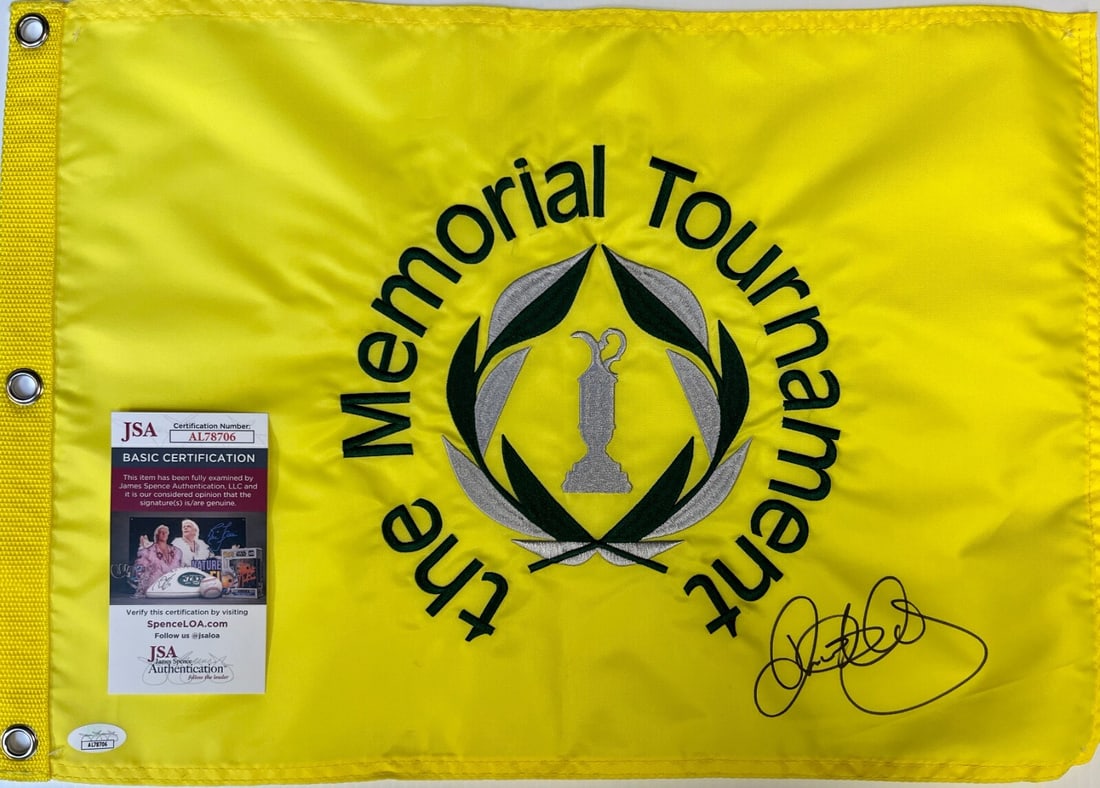Rory McIlroy Signed Memorial Tournament Pin Flag JSA Authenticated: Rory McIlroy Signed Memorial Tournament Pin Flag JSA Authenticated Celebrate the legacy of golf with this officially licensed pin flag from The Memorial Tournament, beautifully signed by PGA star Rory