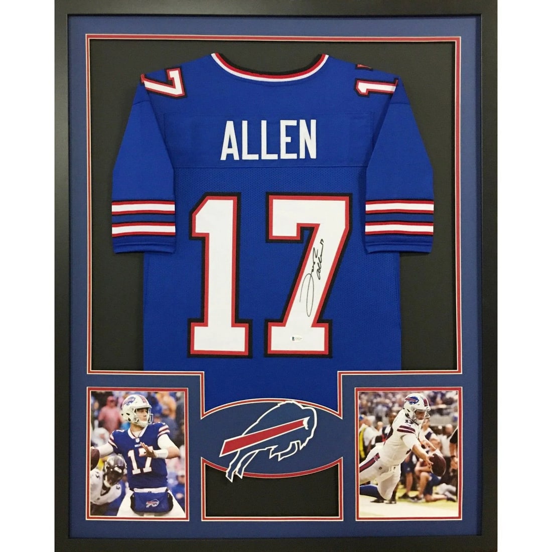 Framed Buffalo Bills Jersey Signed by Josh Allen Beckett Authenticated (1 of 3)