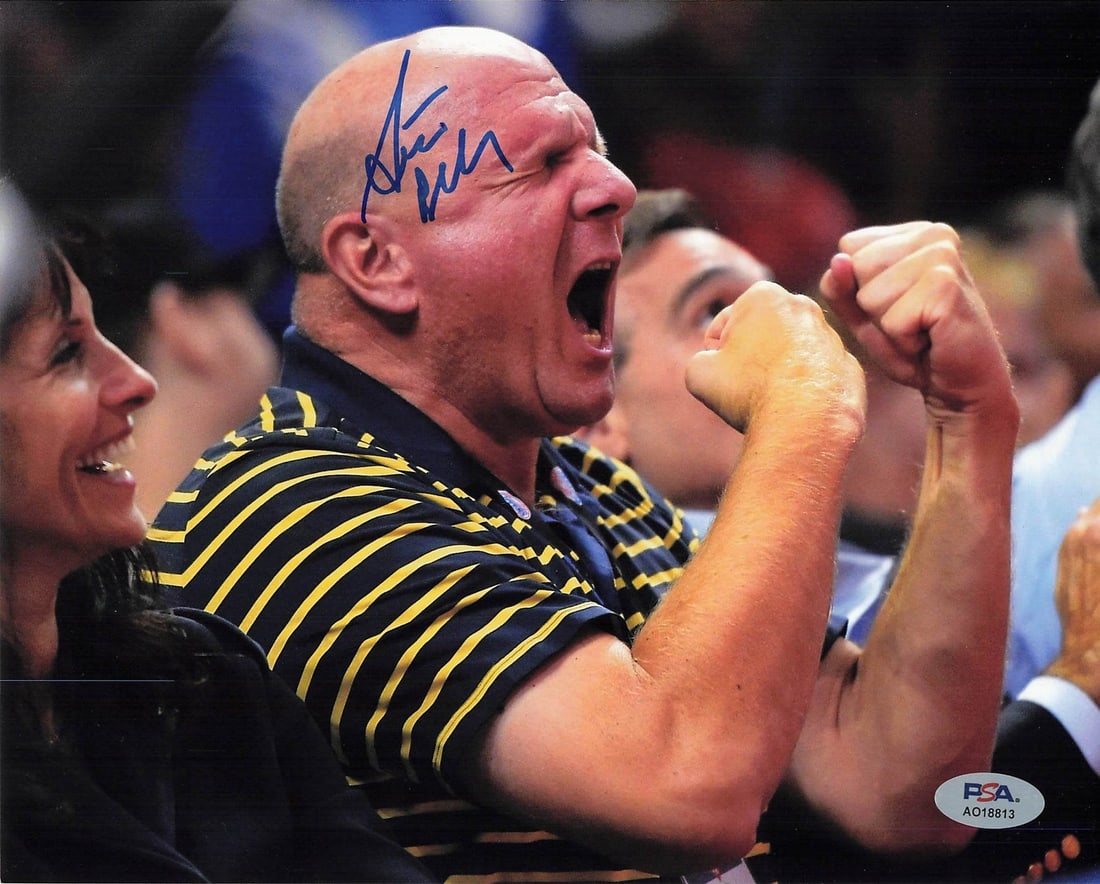 Steve Ballmer Autographed 8x10 Photo PSA/DNA Certified Clippers: Steve Ballmer Autographed 8x10 Photo PSA/DNA Certified Clippers This is an original 8x10 photograph signed by Steve Ballmer, the owner of the Los Angeles Clippers. The signature has been authenticated