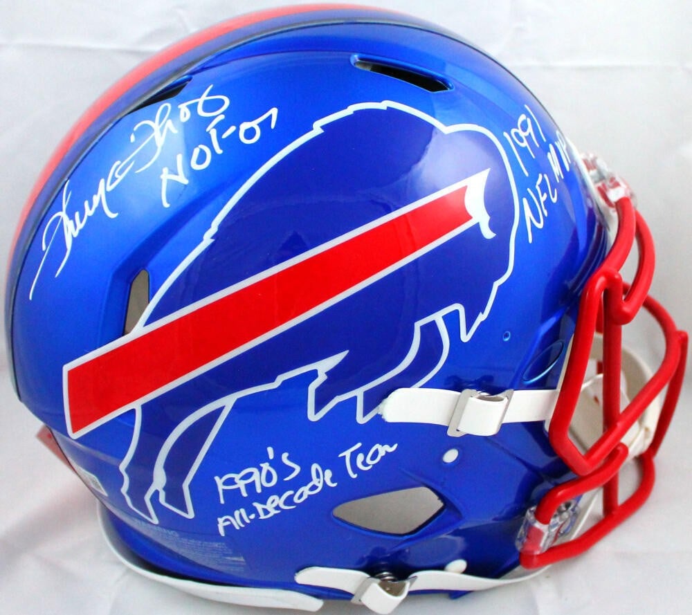 Thurman Thomas Autographed Buffalo Bills Flash Speed Helmet with Beckett Authentication (1 of 9)