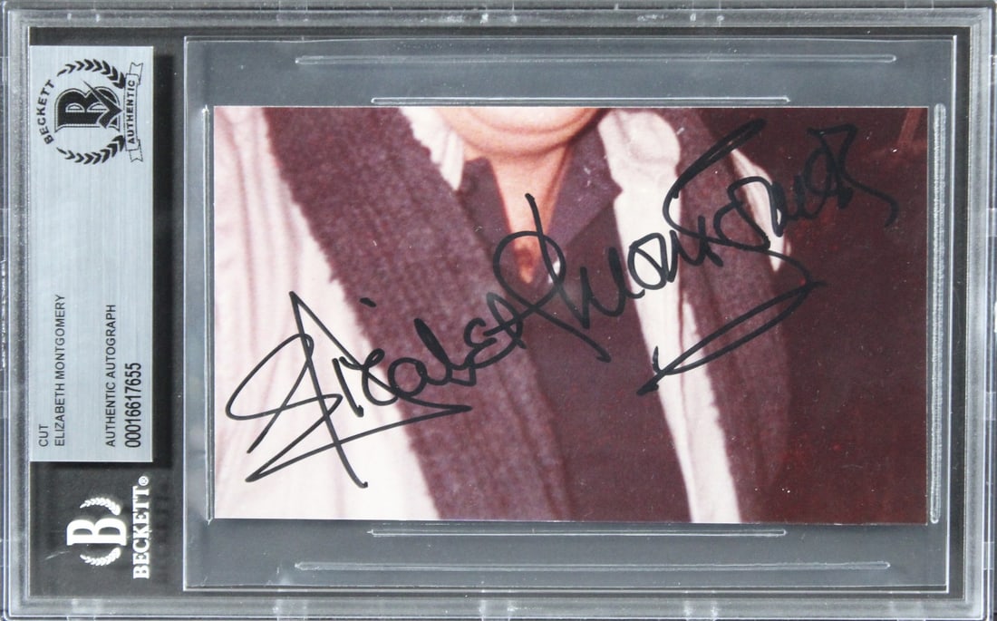 Elizabeth Montgomery Bewitched Signed Photo Authenticated by Beckett: Elizabeth Montgomery Bewitched Signed Photo Authenticated by Beckett This authentic signed photo features Elizabeth Montgomery, star of the classic television series Bewitched. Personally signed by Mo