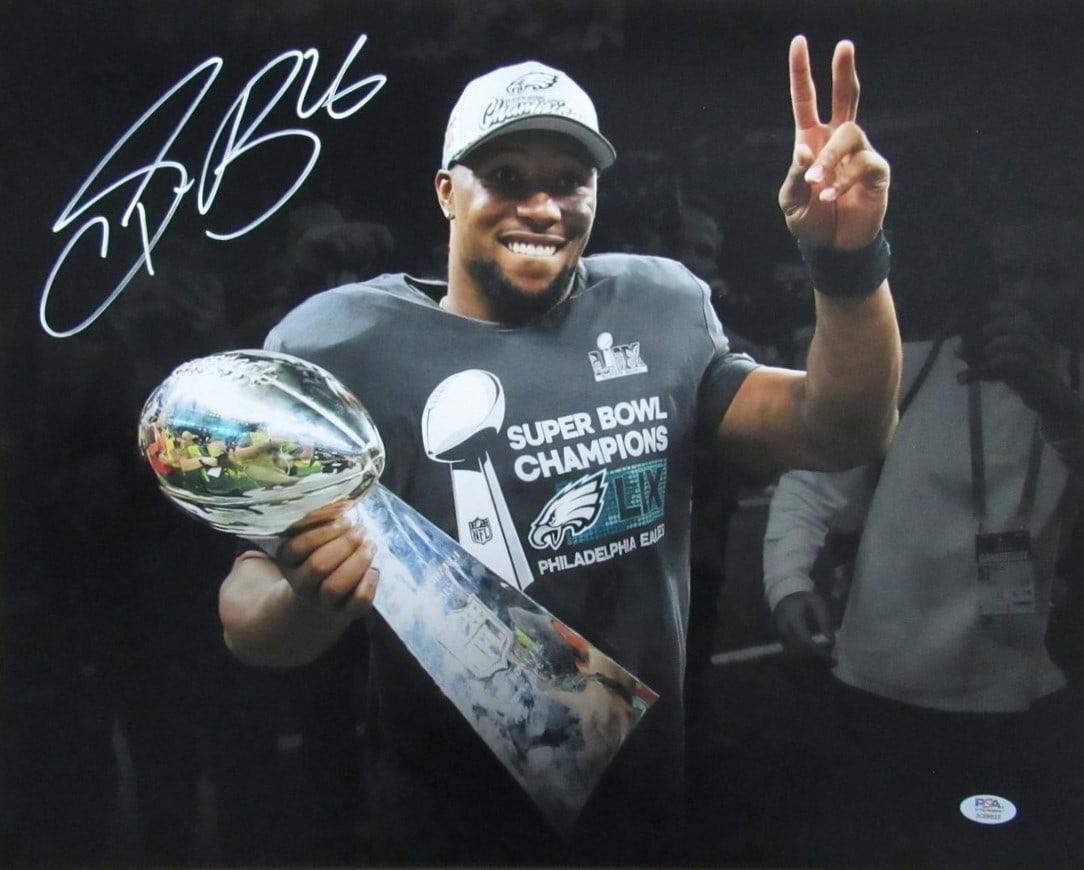 Saquon Barkley Autographed 16x20 Eagles Photo PSA/DNA Certified: Saquon Barkley Autographed 16x20 Eagles Photo PSA/DNA Certified Capture a moment in football history with this stunning Saquon Barkley autographed 16x20 photo featuring the Philadelphia Eagles. This o