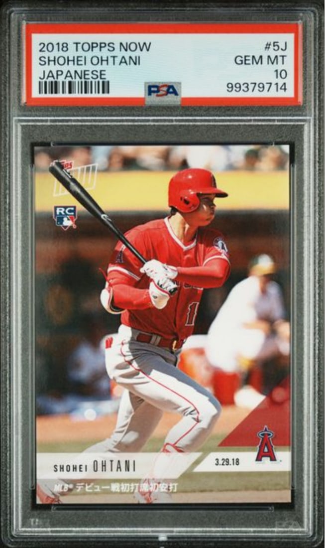 2018 Topps Now Shohei Ohtani #5J Rookie Baseball Card PSA 10 (1 of 2)