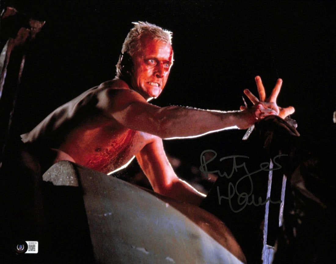 Rutger Hauer Signed 11x14 Blade Runner Photo Beckett Certified: Rutger Hauer Signed 11x14 Blade Runner Photo Beckett Certified This stunning 11x14 photograph features the signature of Rutger Hauer, renowned for his portrayal of Roy Batty in the iconic film Blade R