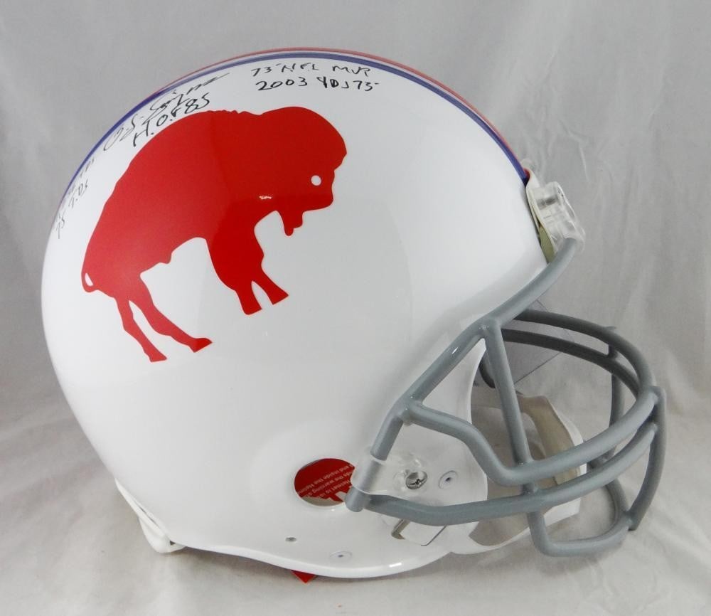 O.J. Simpson Autographed Buffalo Bills Full Size Helmet With Five Career Stats JSA Authenticated (1 of 6)