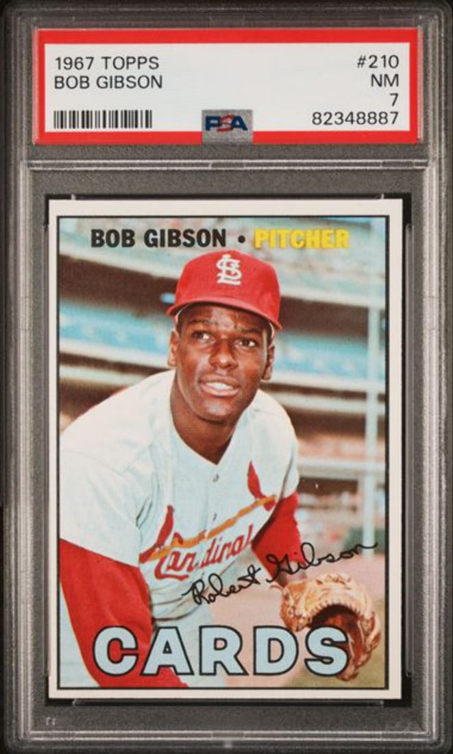 1967 Topps Bob Gibson #210 Baseball Card PSA 7 Authenticated (1 of 2)