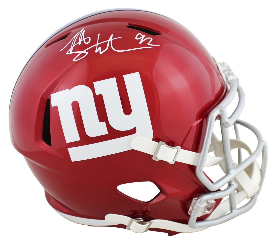 Michael Strahan Signed New York Giants Flash Full Size Helmet BAS Authenticated (1 of 3)