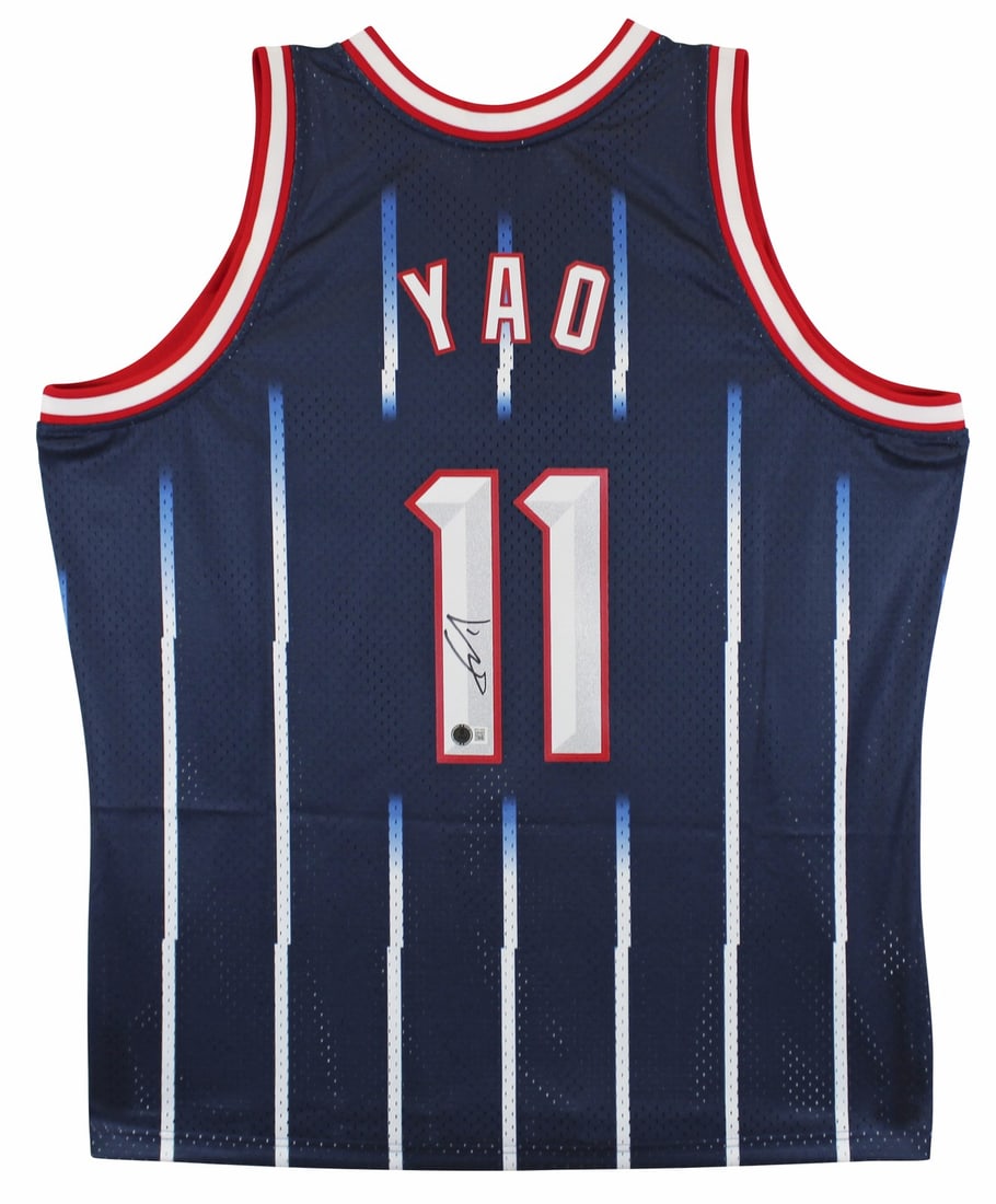 Yao Ming Signed Houston Rockets Blue Jersey BAS Authenticated: Yao Ming Signed Houston Rockets Blue Jersey BAS Authenticated Celebrate the legacy of Yao Ming with this autographed Blue Mitchell & Ness 2002-03 Hardwood Classics Swingman Jersey. This original jerse