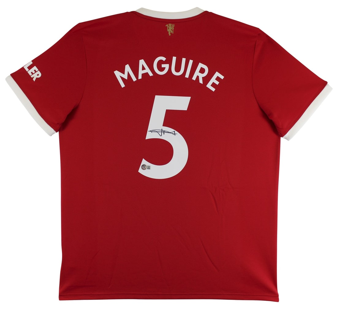 Harry Maguire Signed Manchester United Red Adidas Jersey Beckett COA: Harry Maguire Signed Manchester United Red Adidas Jersey Beckett COA This authentic red Adidas jersey is personally signed by Harry Maguire, a key player for the Manchester United Football Club. The j