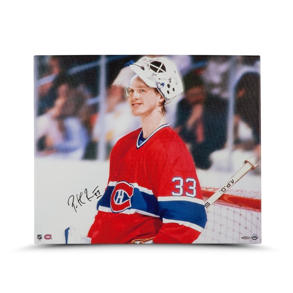 Patrick Roy Autographed 20x24 Canvas Photo Canadiens Upper Deck Certified: Patrick Roy Autographed 20x24 Canvas Photo Canadiens Upper Deck Certified Celebrate the legacy of Patrick Roy with this stunning autographed 20X24 canvas photo titled "Beginnings". This original piece