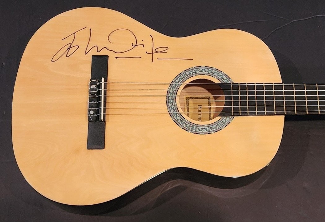 John Waite Autographed Guitar Bad English Beckett Authenticated: John Waite Autographed Guitar Bad English Beckett Authenticated Own a piece of music history with this John Waite signed acoustic guitar. This original item is authenticated by Beckett Authentication