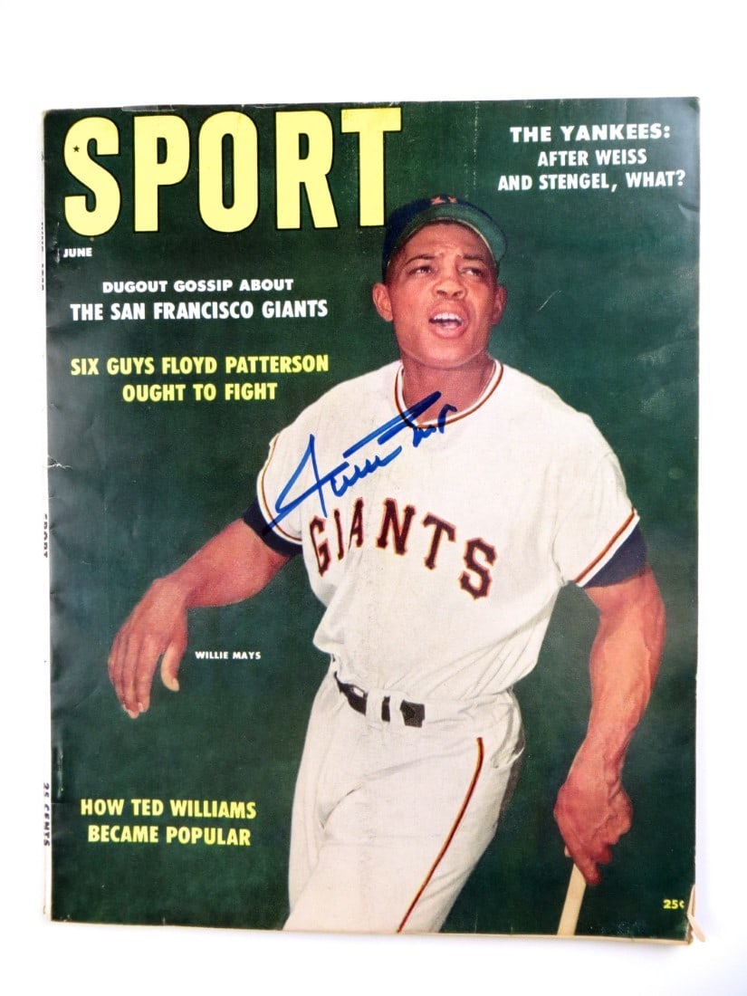 Willie Mays Autographed May 1958 Magazine New York Giants JSA Authenticated: Willie Mays Autographed May 1958 Magazine New York Giants JSA Authenticated This original magazine from May 1958 features the legendary player Willie Mays, known for his remarkable career with the