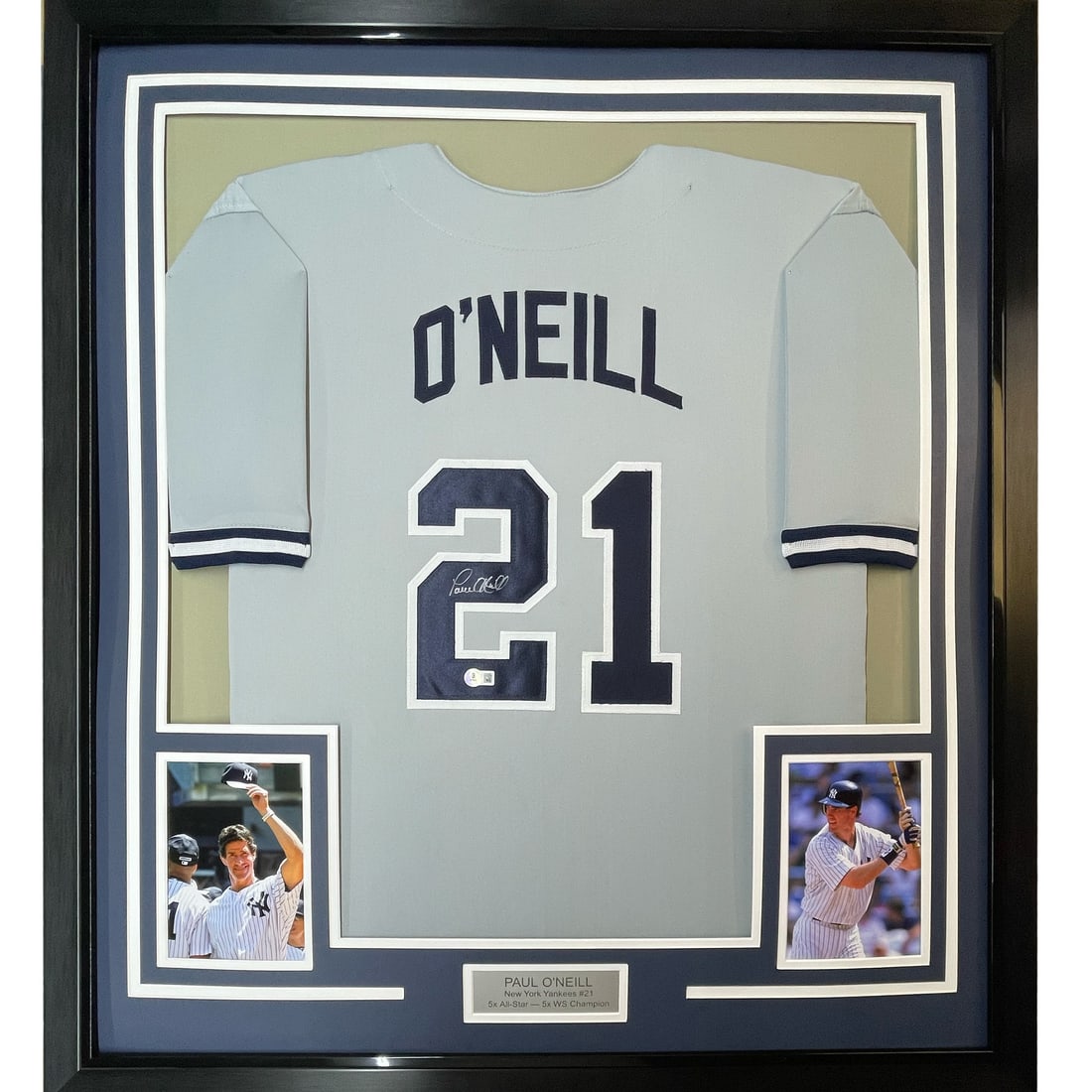 Framed Autographed Paul O'Neill Jersey New York Yankees JSA COA 33x42: Framed Autographed Paul O'Neill Jersey New York Yankees JSA COA 33x42 This professionally framed and matted autographed jersey features Paul O'Neill, a prominent player for the New York Yankees. The