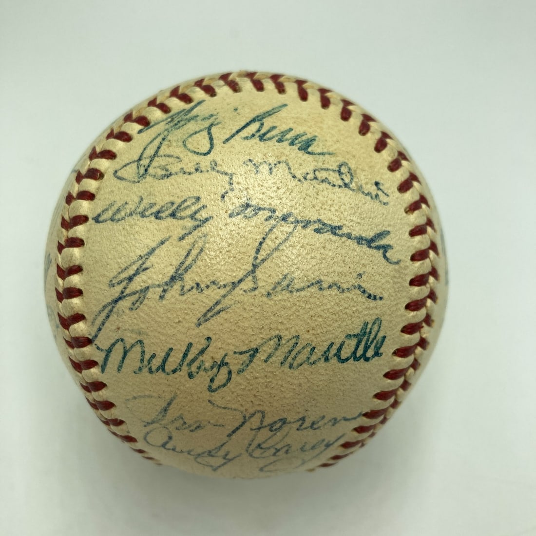 1953 New York Yankees Team Signed Baseball with Mickey Mantle JSA COA (1 of 12)