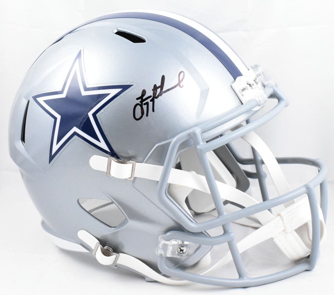 Troy Aikman Signed Dallas Cowboys Full Size Speed Football Helmet: Troy Aikman Signed Dallas Cowboys Full Size Speed Football Helmet This is a full-size Dallas Cowboys Speed helmet autographed by Troy Aikman. The helmet is an original, not a reproduction, and is pre-