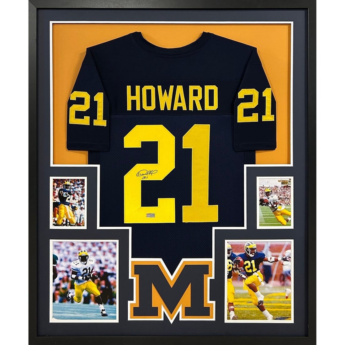 Desmond Howard Autographed Framed Jersey Michigan Tristar Authenticated (1 of 3)