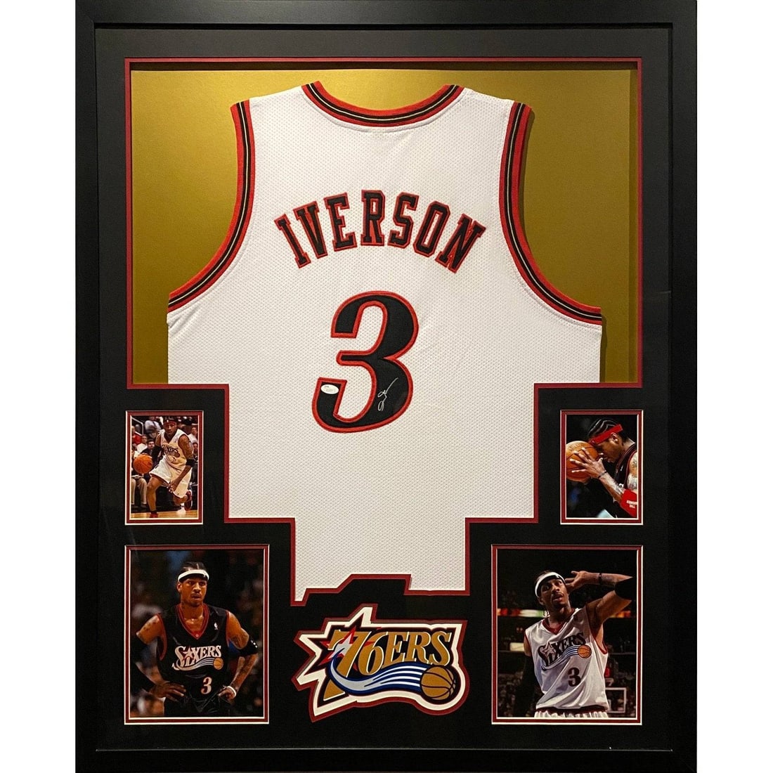Allen Iverson Autographed Framed Jersey Philadelphia 76ers JSA Authenticated (1 of 4)