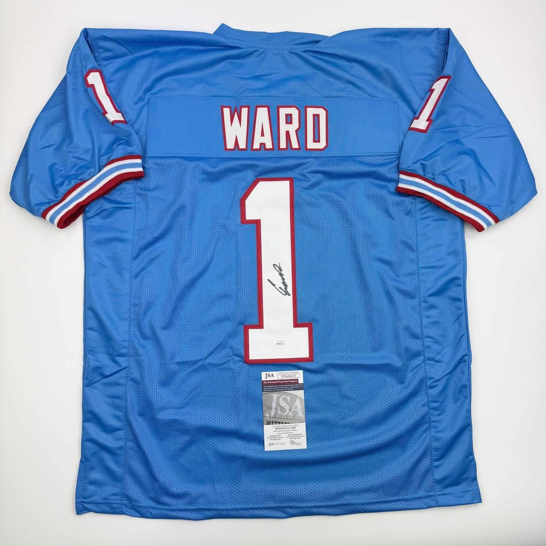 Autographed Cam Ward Tennessee Titans Retro Jersey with JSA COA (1 of 4)