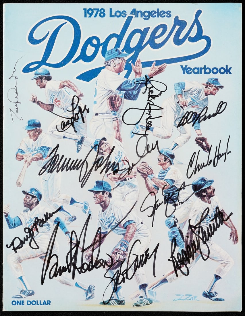 1978 Dodgers Signed Yearbook with 12 Signatures Beckett COA: 1978 Dodgers Signed Yearbook with 12 Signatures Beckett COA Celebrate the 1978 Los Angeles Dodgers' National League Championship with this authentic yearbook, featuring the signatures of 12 team membe