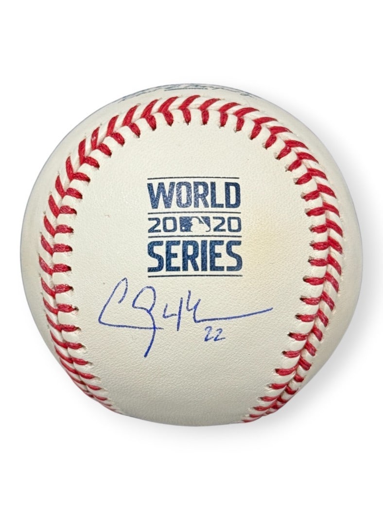 Clayton Kershaw Autographed 2020 World Series Baseball Beckett Authenticated Dodgers (1 of 3)
