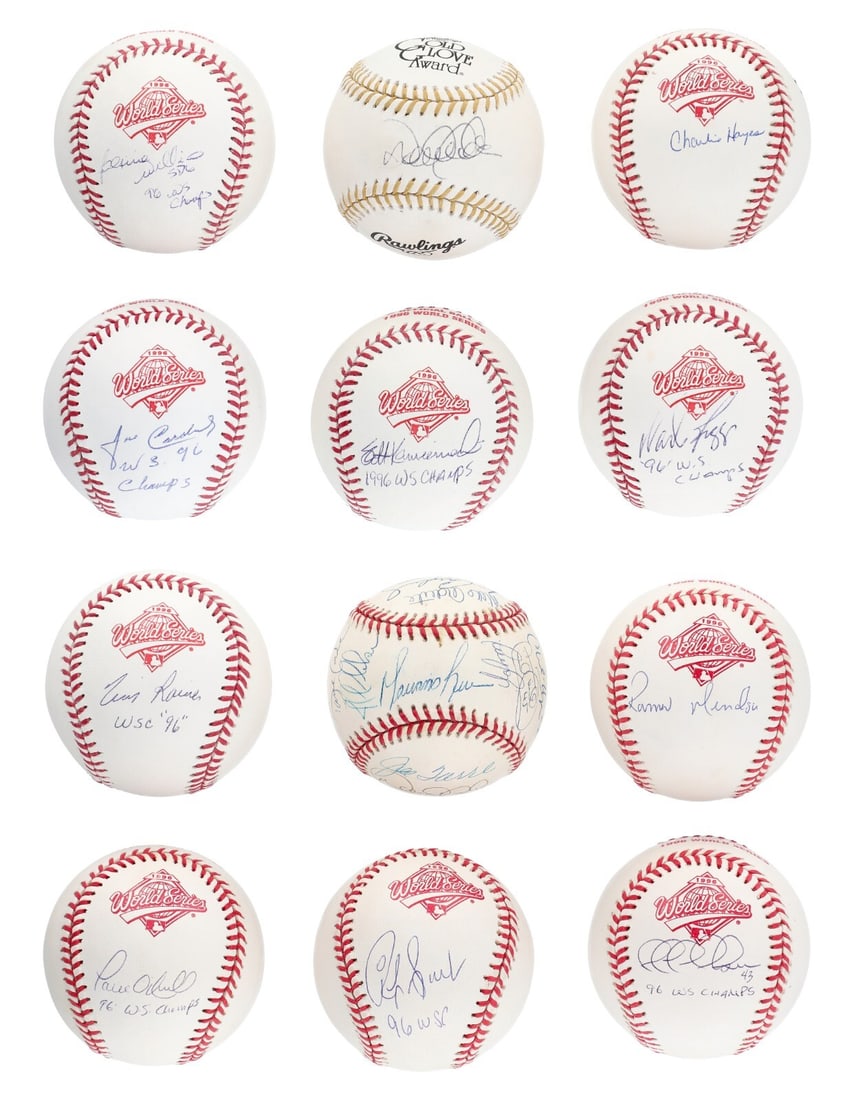 1996 New York Yankees Signed Baseball Collection 54 Balls JSA COA (1 of 18)