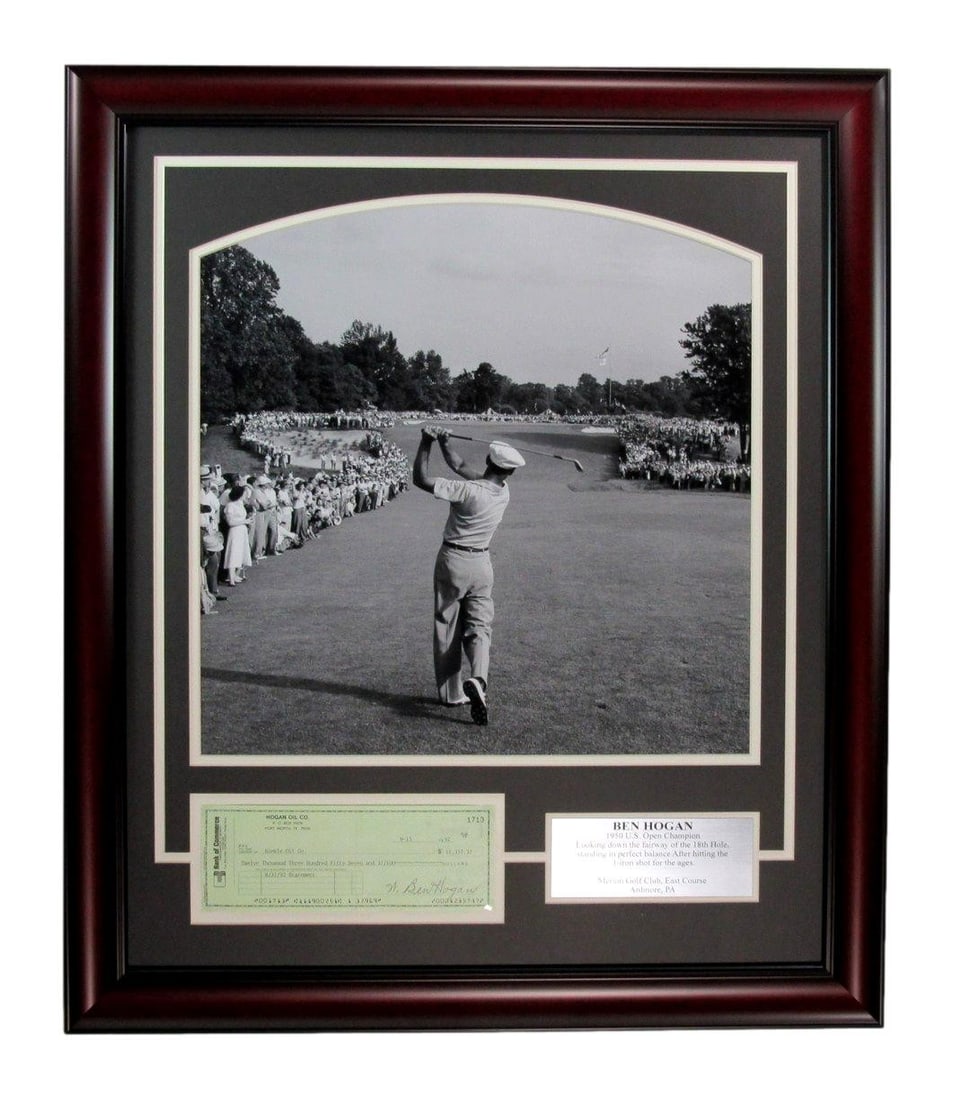 Framed 16x20 Ben Hogan 1950 US Open Autographed Photo Collage With Beckett Authenticated Check (1 of 4)